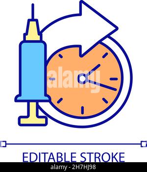 Regular vaccination RGB color icon Stock Vector
