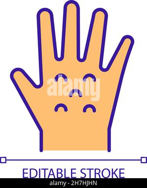 Allergic reaction on hands RGB color icon Stock Vector
