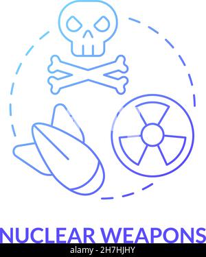 Nuclear weapons blue gradient concept icon Stock Vector