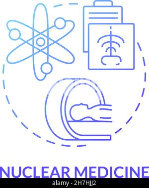 Nuclear medicine blue gradient concept icon Stock Vector