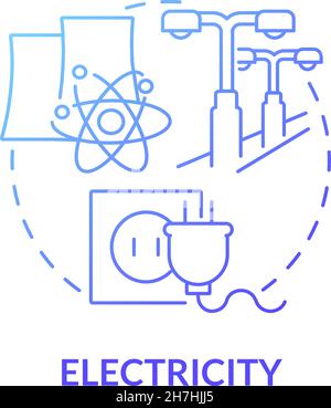 Electricity blue gradient concept icon Stock Vector