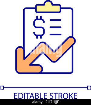 Price reduction RGB color icon Stock Vector