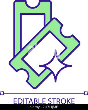 Exclusive reserved tickets RGB color icon Stock Vector