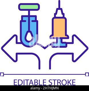 Providing vaccination proof and negative test RGB color icon Stock Vector