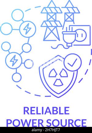 Reliable power source blue concept icon Stock Vector Image & Art - Alamy