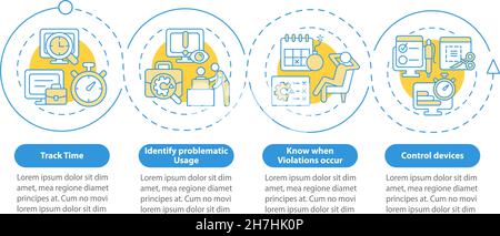 Benefits of employee monitoring vector infographic template Stock Vector