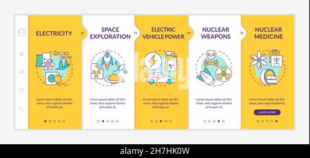 Nuclear power in everyday life onboarding vector template Stock Vector