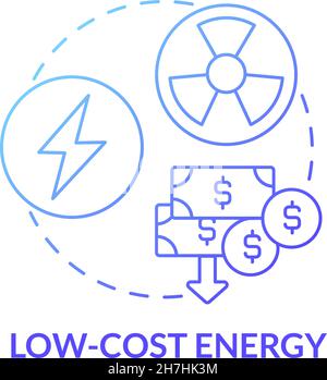 Low-cost energy blue gradient concept icon Stock Vector