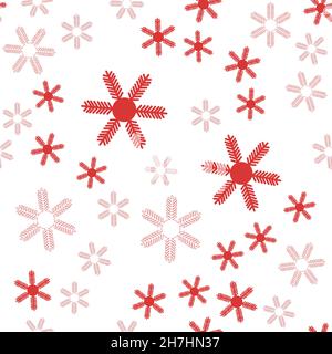 Red christmas seamless pattern, textile and wrapping paper decoration vector illustration Stock Vector