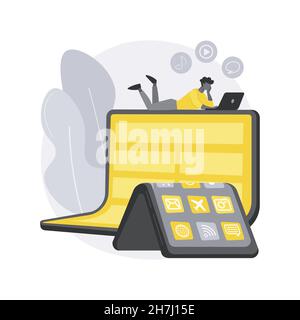 Bendable device technology abstract concept vector illustration. Stock Vector