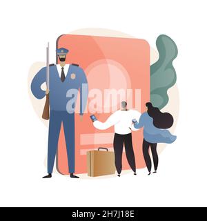 Migration policy abstract concept vector illustration. Stock Vector