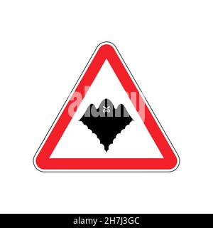 Attention Ghost. Caution Spooky. Red triangle road sign Stock Vector