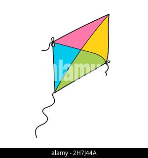 Simple cartoon icon. Kite toy design over white background - vector illustration Stock Vector
