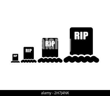 Graph of growth of mortality of population. Growing graves. Analytical illustration for infographics Stock Vector