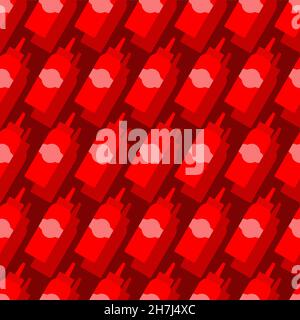 Ketchup bottle pattern seamless. Packing ketchup background. vector texture Stock Vector