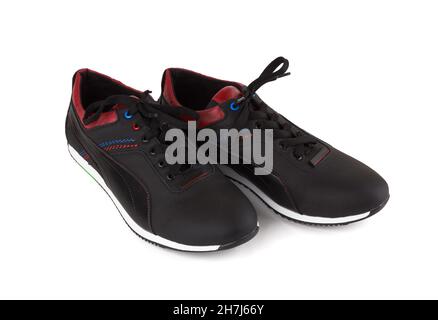 Black sneakers isolated on a white background Stock Photo