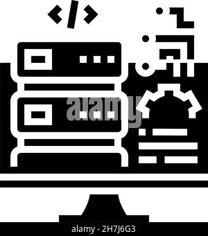 server software glyph icon vector illustration Stock Vector