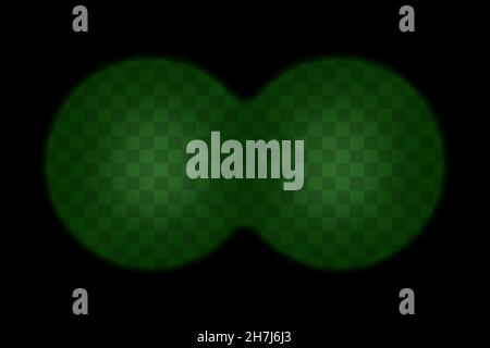 Green screen binocular viewfinder with transparent background. Spy night vision concept vector illustration. Retro optical frame. Realistic view with Stock Vector