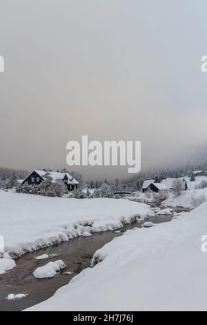 Jizerka settlemen, parts village Korenov, Liberec region, Northern Bohemia, Czech Republic Stock Photo