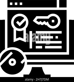 license software glyph icon vector illustration Stock Vector