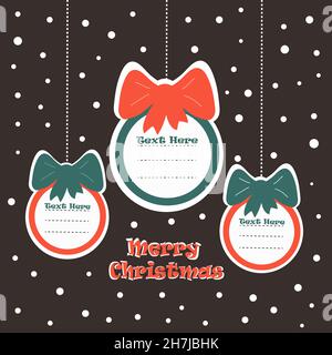 Christmas decorations with space for text. Christmas card. Design for a postcard, banner or as a design template. Flat illustration. Stock Vector