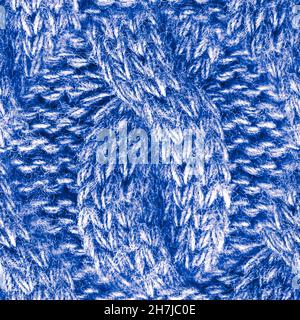 Seamless Knit Wallpaper. Jacquard Pattern. Indigo Stock Photo