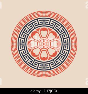 Vector korean ornament. Asain pattern, pattern fills Stock Vector