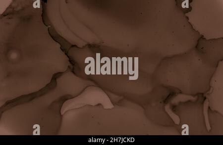 Liquid Chocolate Texture. Brown Cream Background. Stock Photo