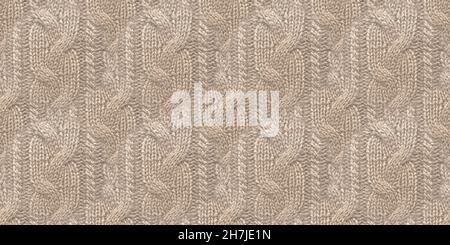 Beige Thread Pattern. Organic Wool Texture. Stock Photo