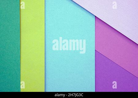 Abstract background from sheets of pink, and green paper. Abstract paper colorful background, creative design. background with geometric shapes. Thick Stock Photo