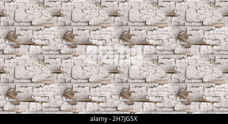 Seamless Cracked Wood. Worn Broken Fence. Rough Stock Photo