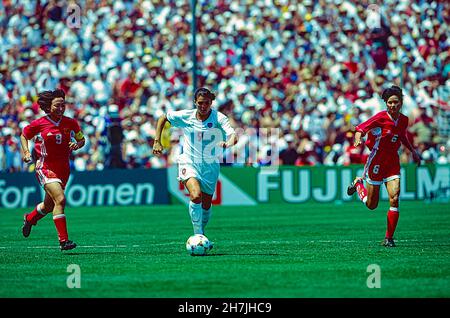 Mia Hamm (USA) competing in the 1999 FIFA Women's World Cup Soccer Final Stock Photo