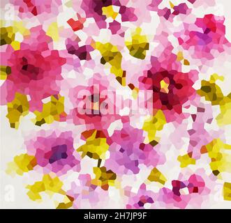 The background is a mosaic of flowers. Vector illustration Stock Vector