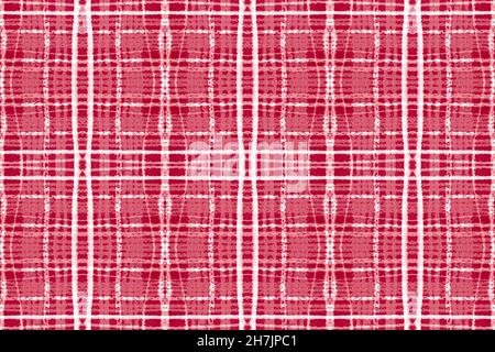 Red and White Christmas Plaid. Seamless Gingham Stock Photo