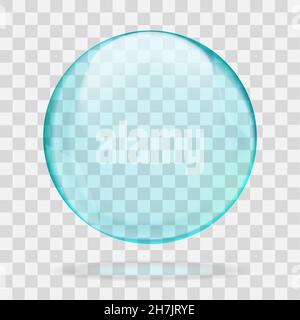 Blue translucent light sphere with glares and transparency Stock Vector