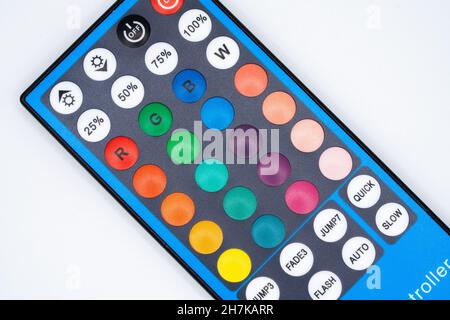 RGB led lamp or Strip Light remote controller with separate colors control Stock Photo
