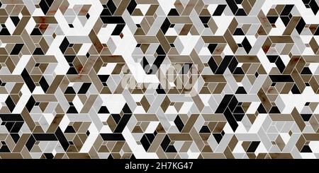 Geometric pattern polygonal shape luxury of gray and gold background with marble texture Stock Vector