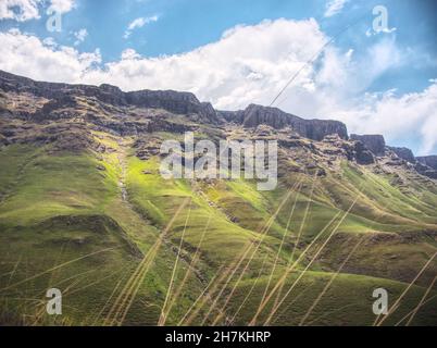 Scenic view of a beautiful landscape in Maloti-Drakensberg Park, Mkhomazi, South Africa Stock Photo