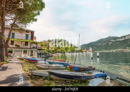 Port of Pescallo near Bellagio on Lake Como, Lombardy, Italy Stock Photo
