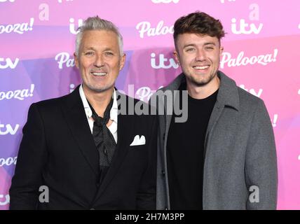 November 23rd, 2021, London, UK. Martin Kemp and Roman Kemp arriving at the ITV Palooza!, Royal Festival Hall, London. Credit: Doug Peters/EMPICS/Alamy Live News Stock Photo