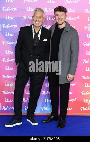 November 23rd, 2021, London, UK. Martin Kemp and Roman Kemp arriving at the ITV Palooza!, Royal Festival Hall, London. Credit: Doug Peters/EMPICS/Alamy Live News Stock Photo