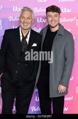 November 23rd, 2021, London, UK. Martin Kemp and Roman Kemp arriving at the ITV Palooza!, Royal Festival Hall, London. Credit: Doug Peters/EMPICS/Alamy Live News Stock Photo