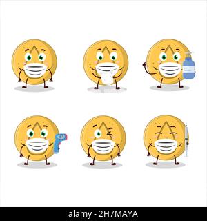 A picture of dalgona candy water cartoon design style keep staying healthy during a pandemic. Vector illustration Stock Vector