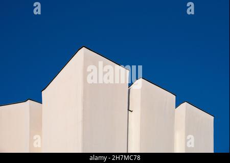 Closeup of geometric structure of modern church Stock Photo