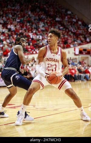 Indiana forward Trayce Jackson-Davis (23) scores during the first half ...