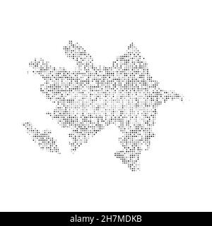 Abstract dotted black and white halftone effect vector map of Azerbaijan. Country map digital dotted design vector illustration. Stock Vector