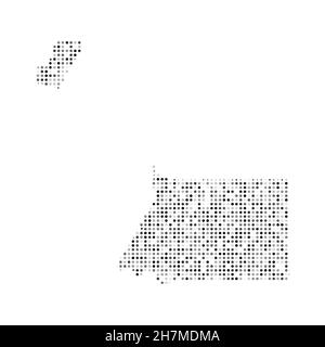 Abstract dotted black and white halftone effect vector map of Equatorial Guinea. Country map digital dotted design vector illustration. Stock Vector