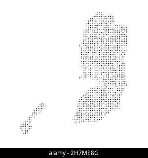 Abstract dotted black and white halftone effect vector map of State of Palestine. Country map digital dotted design vector illustration. Stock Vector