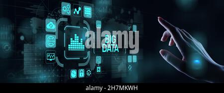 Big data analytics platform, business intelligence and modern technology concept on vitual screen. Stock Photo