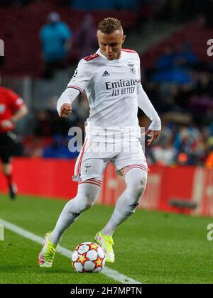Barcelona, Spain. 23/11/2021, Everton of SL Benficai during the UEFA Champions League match between FC Barcelona and SL Benfica at Camp Nou in Barcelona, Spain. Credit: DAX Images/Alamy Live News Stock Photo